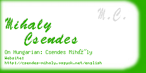 mihaly csendes business card